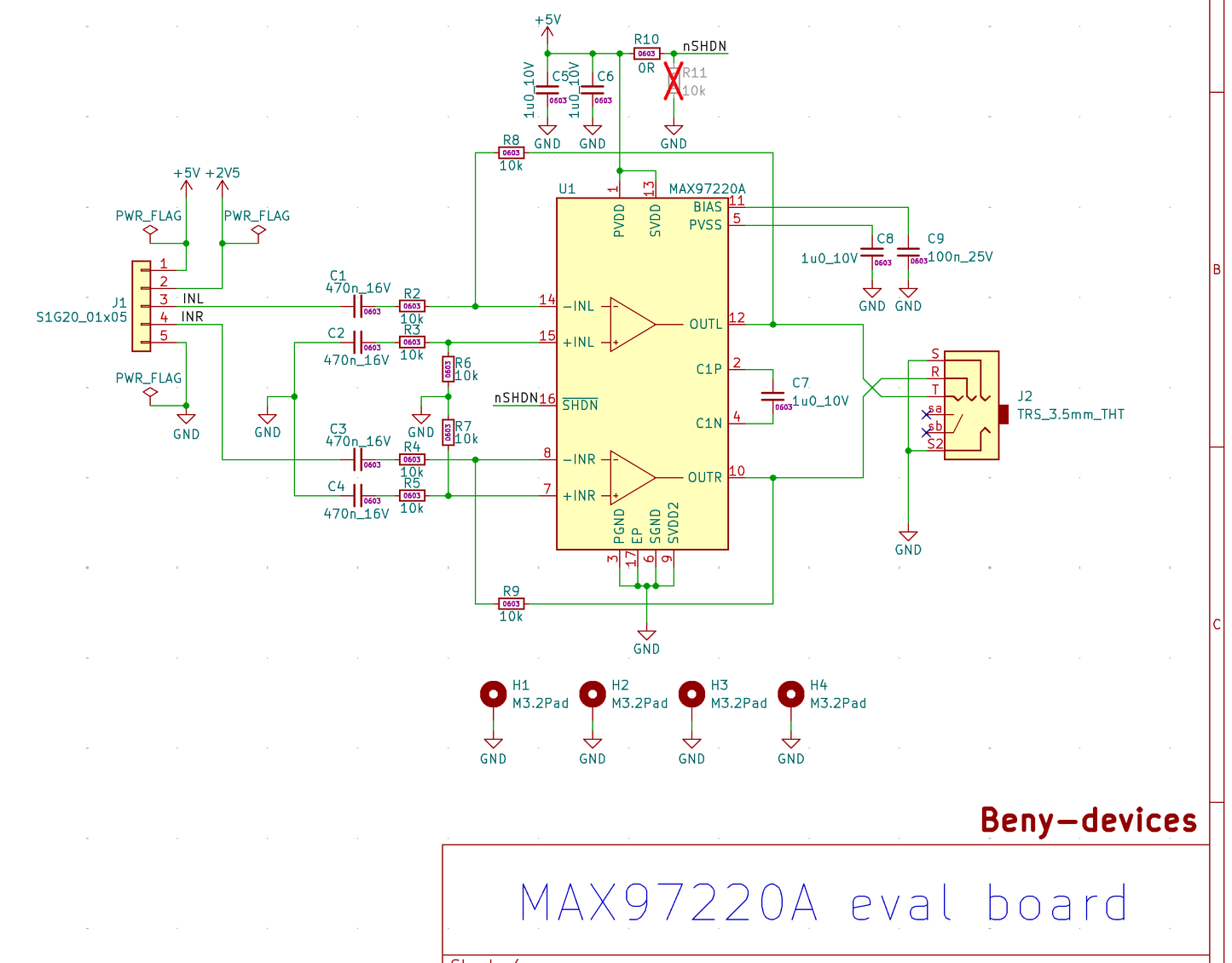 MAX97220B eval design