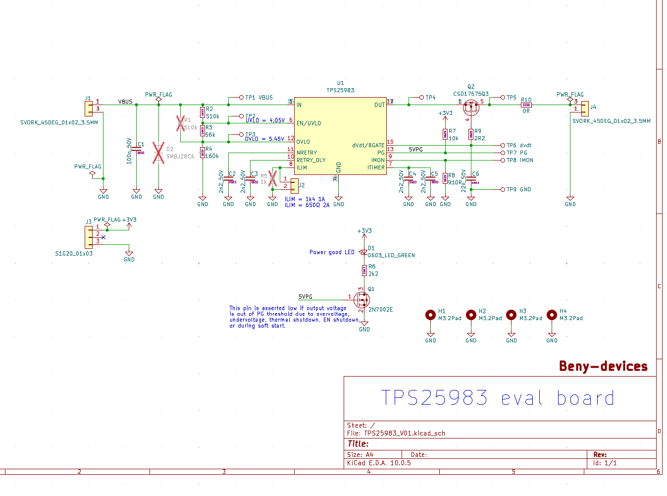 TPS25983 eval design